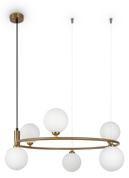 Maytoni klasszikus modern függeszték ring fehér sárgaréz mymod013pl-06bs1