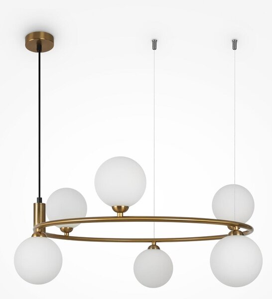 Maytoni klasszikus modern függeszték ring fehér sárgaréz mymod013pl-06bs1