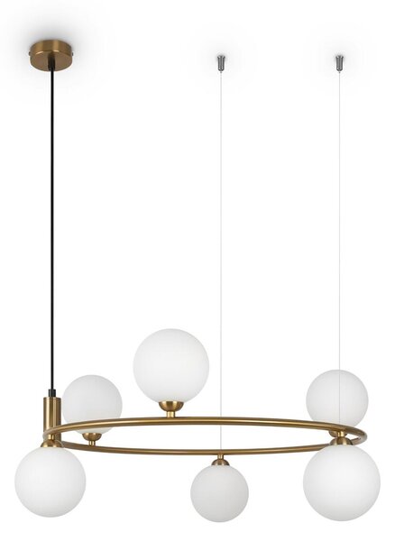 Maytoni klasszikus modern függeszték ring fehér sárgaréz mymod013pl-06bs1