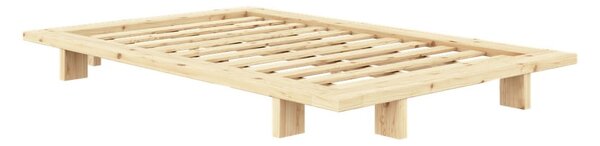 Natúr színű borovi fenyő egyszemélyes ágy ágyráccsal 120x200 cm Japan – Karup Design