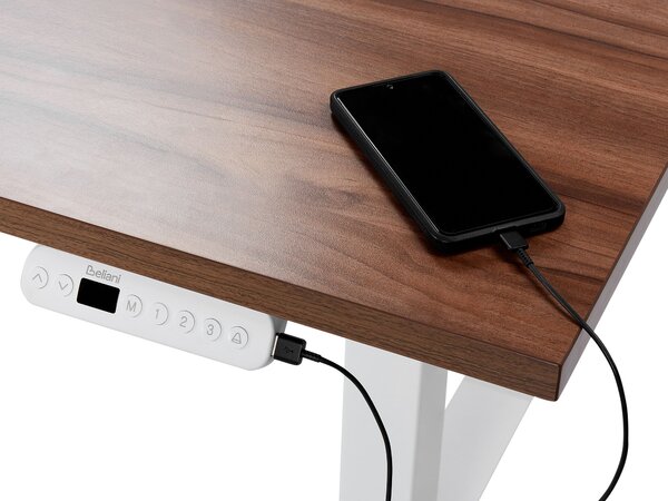 Elektromosan állítható asztal DESTINES Barna/fehér 180 cm 80 cm