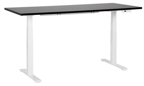 Fekete és fehér elektromosan állítható íróasztal 180 x 80 cm DESTINES