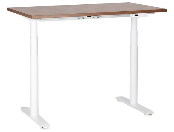 Sötétbarna és fehér elektromosan állítható íróasztal 120 x 72 cm DESTINAS