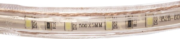 LED szalag - 230V - SMD 2835 - 1m - 60LED/m - 6W/m - 380Lm - IP68 - meleg fehér - 10mm