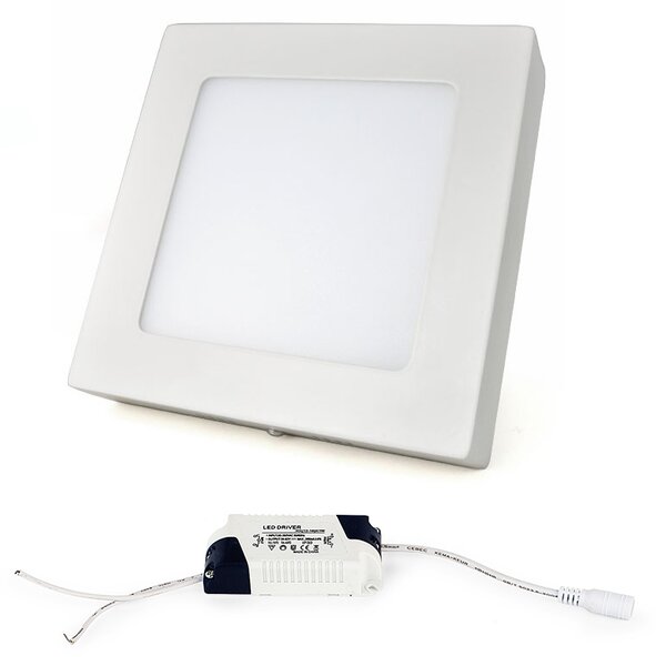 LED panel NÉGYZETES BRGD0126 170x170x35mm felületre szerelhető - 12W - 230V - 860Lm - meleg fehér