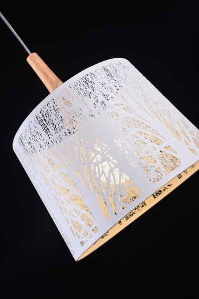 Maytoni modern függeszték lantern fehér világos fa mymod029-pl-01-w
