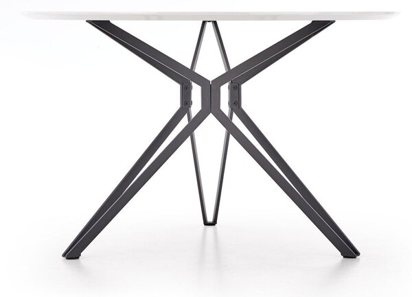 Asztal Houston 218, 76cm, Fényes fehér, Fekete