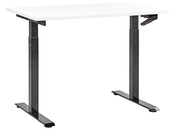 Fehér és fekete manuálisan állítható íróasztal 120 x 72 cm DESTINES