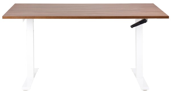 Manuálisan állítható asztal DESTINES 160 cm 72 cm Barna/fehér