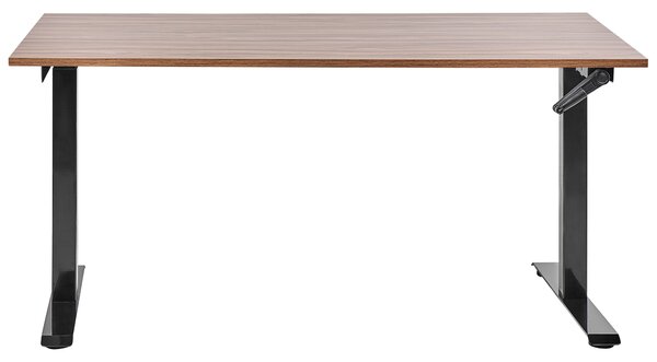 Manuálisan állítható asztal DESTINES Barna/fekete 160 cm 72 cm