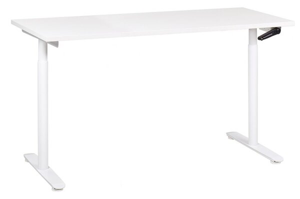 Fehér manuálisan állítható íróasztal 160 x 72 cm DESTINAS