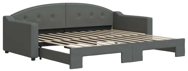 VidaXL sötétszürke kihúzható szövet heverő 90 x 200 cm