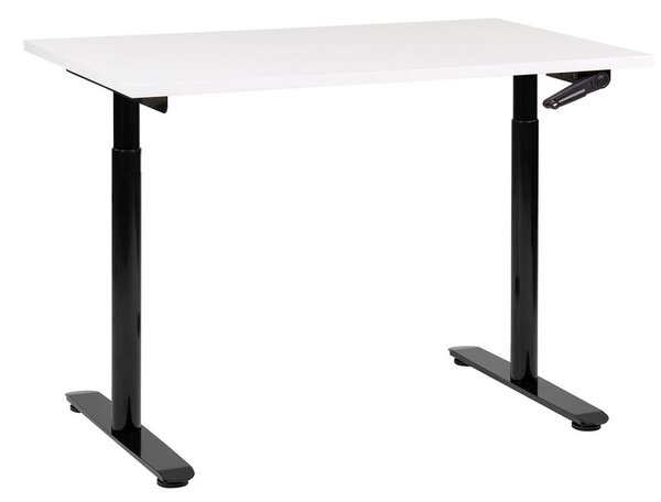 Fehér és fekete manuálisan állítható íróasztal 120 x 72 cm DESTINAS