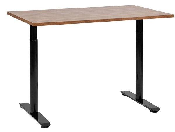 Sötétbarna és fekete manuálisan állítható íróasztal 120 x 72 cm DESTINAS