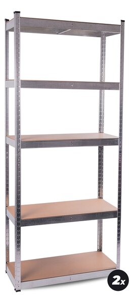 Aga 2x Fém polc 174x75x30 cm 5 polc