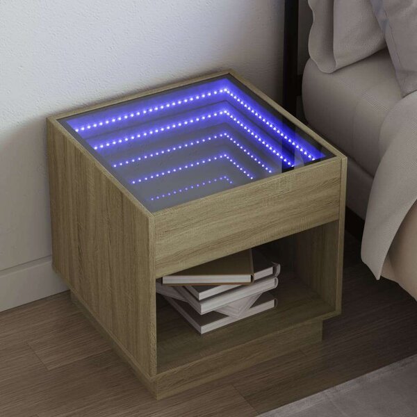 VidaXL LED Éjjeliszekrény - Sonoma Tölgy - 50x50x50 cm
