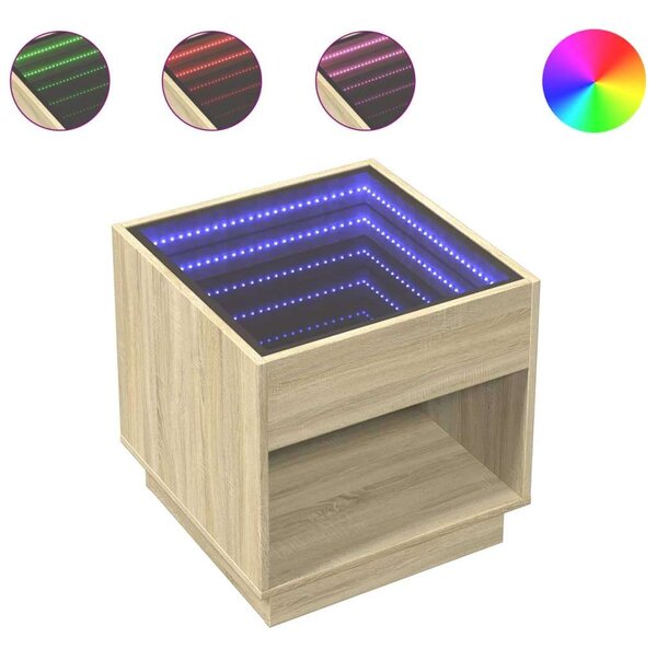 VidaXL LED Éjjeliszekrény - Sonoma Tölgy - 50x50x50 cm