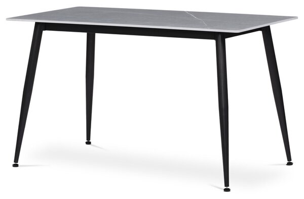 Szürke Márványhatású Modern Étkezőasztal, Szinterezett Kő Asztallap. Méret: 130x70x76 cm