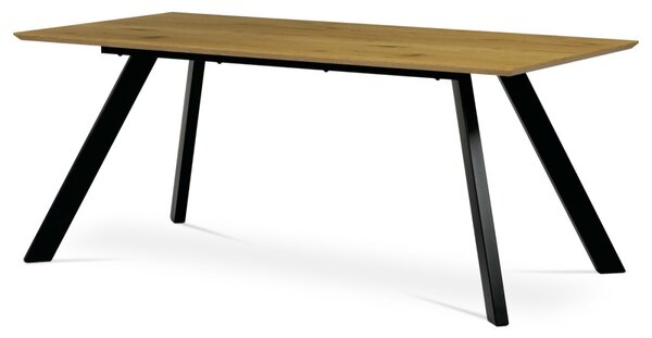 Vadtölgy Mintázatú Modern Étkezőasztal Fekete Fém Lábbal.Méret: 180x90x75 cm