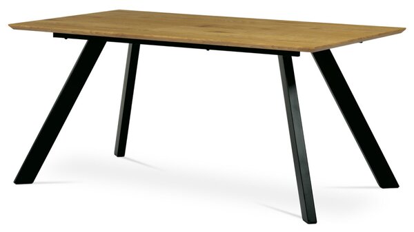 Vadtölgy Mintázatú Modern Étkezőasztal Fekete Fém Lábbal.Méret: 160x90x75 cm