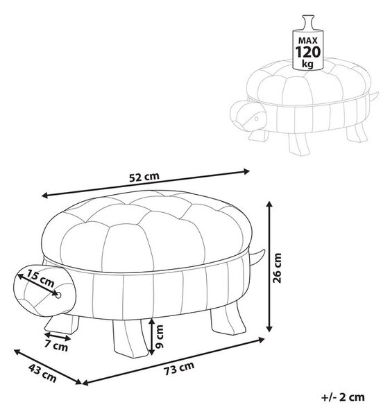Állatos puff TURTLE Műbőr Sötétzöld Teknős