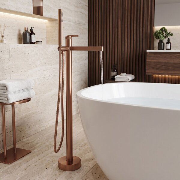 Szabadon álló padló csaptelep Rea Grace Brush Copper