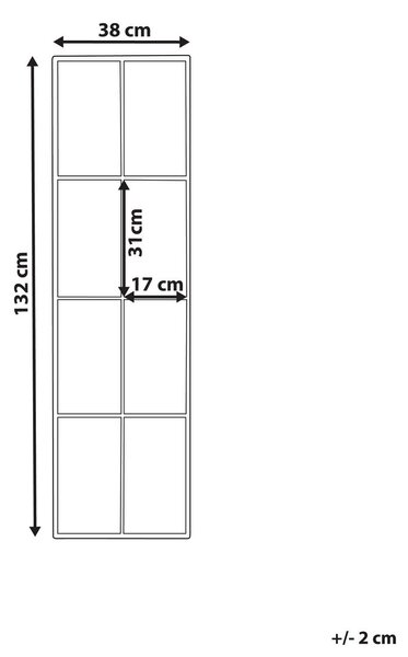 Falitükör CAMON 38 cm 132 cm Fém Fekete