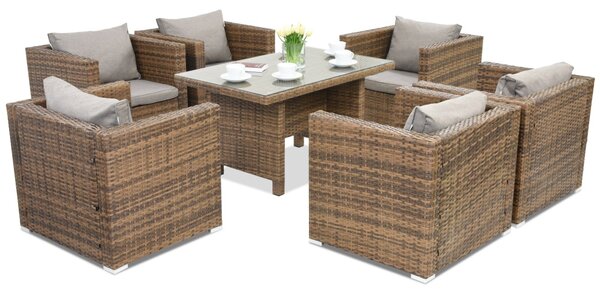 Garden Point Roma Premium 6 technorattán kerti bútorok, barna