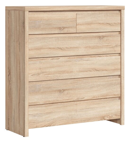 Komód Nolroma 126, Laminált forgácslap, 112x105x41cm, Sonoma tölgy