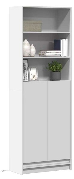 VidaXL fehér szerelt fa magasszekrény LED-ekkel 69 x 32,5 x 200 cm