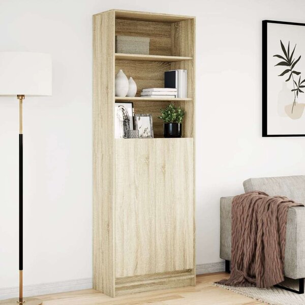 VidaXL sonoma tölgy szerelt fa magasszekrény LED-ekkel 69x32,5x200 cm