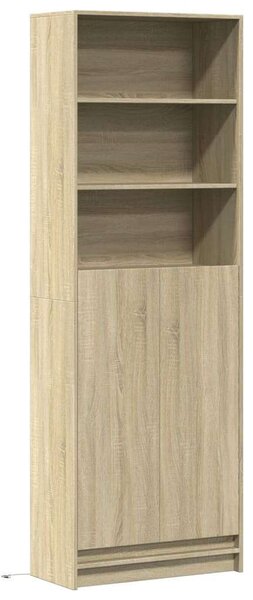VidaXL sonoma tölgy szerelt fa magasszekrény LED-ekkel 69x32,5x200 cm