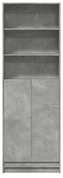 VidaXL betonszürke szerelt fa magasszekrény LED-ekkel 69x32,5x200 cm