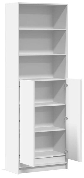 VidaXL fehér szerelt fa magasszekrény LED-ekkel 69 x 32,5 x 200 cm