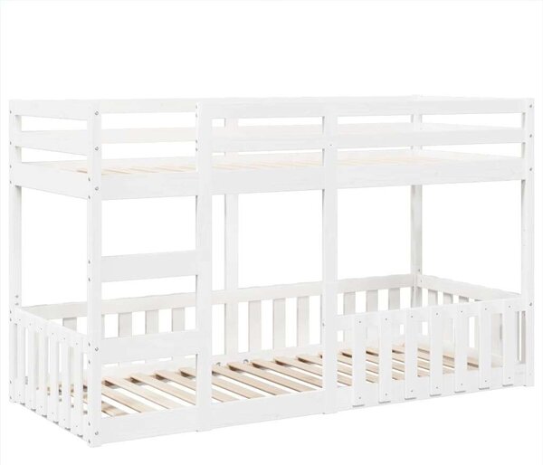 VidaXL fehér tömör fenyőfa emeletes ágy 80 x 200 cm