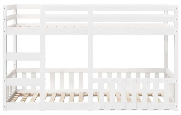 VidaXL fehér tömör fenyőfa emeletes ágy 80 x 200 cm