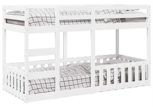 VidaXL fehér tömör fenyőfa emeletes ágy 80 x 200 cm