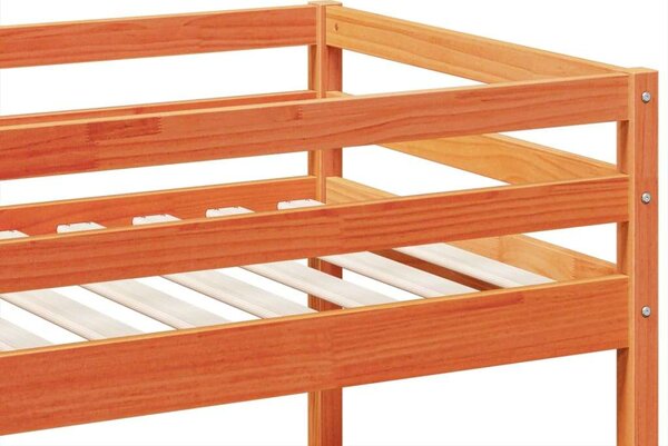 VidaXL viaszbarna tömör fenyőfa emeletes ágy 80 x 200 cm