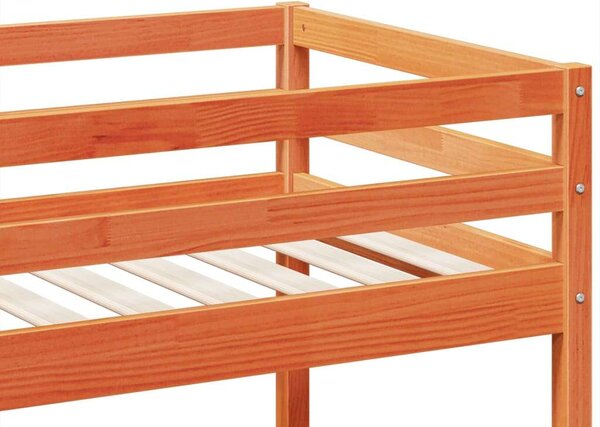 VidaXL viaszbarna tömör fenyőfa emeletes ágy 75 x 190 cm