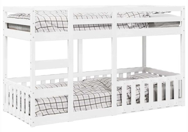 VidaXL fehér tömör fenyőfa emeletes ágy 90 x 200 cm