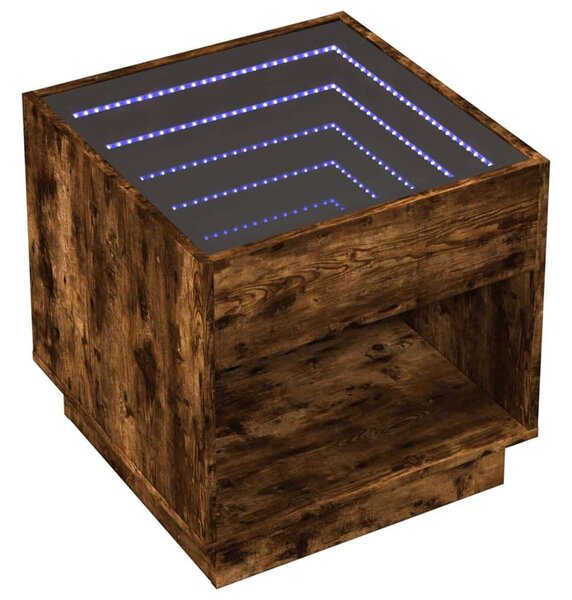 VidaXL LED-es Dohányzóasztal - Végtelen Tükör - 50x50x50 cm