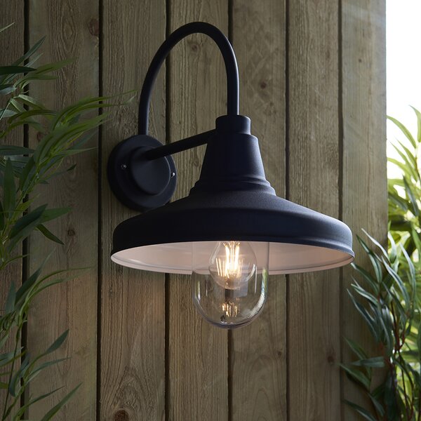 Endon loft skandináv kültéri fali lámpa farmhouse fekete átlátszó end95899 IP44