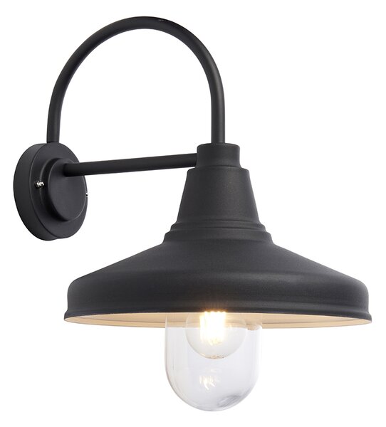 Endon loft skandináv kültéri fali lámpa farmhouse fekete átlátszó end95899 IP44