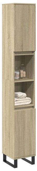 VidaXL sonoma tölgy színű szerelt fa fürdőszobaszekrény 30x30x190 cm