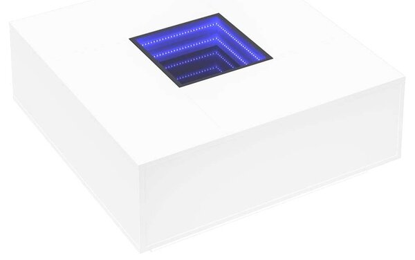 VidaXL fehér végtelen hatású LED-es dohányzóasztal 100 x 100 x 40 cm