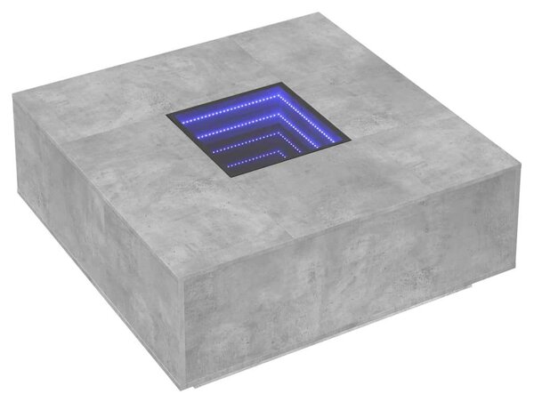 VidaXL LED Dohányzóasztal - Végtelen Tükör - 100x100 cm