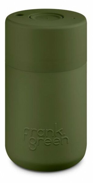 Original Cup khaki Zöld 340ml Tritán BPA mentes műanyag utazó pohár nyomógombos kupakkal