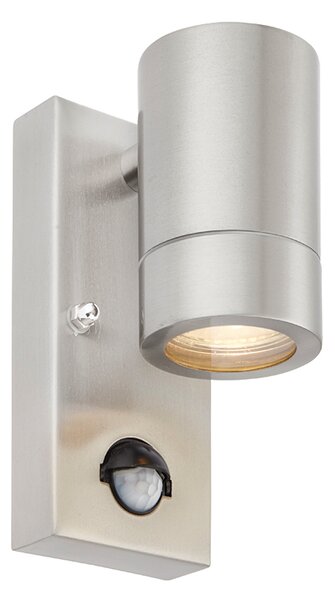 Endon modern kültéri fali lámpa atlantis pir átlátszó szálcsiszolt acél end75429 IP44