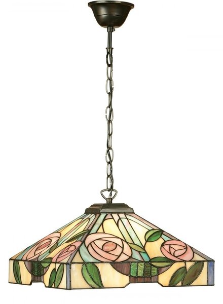 Endon klasszikus tiffany függeszték willow sötétbarna sokszínű end64385