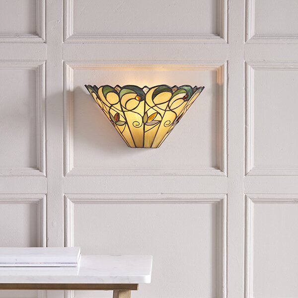 Endon klasszikus tiffany fali lámpa jamelia matt fekete sokszínű end64198